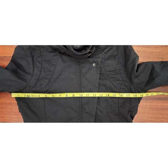 JNBY Women’s Black High Collar Jacket Size L Asymmetrical Zip Modern Minimalist - Picture 14 of 16